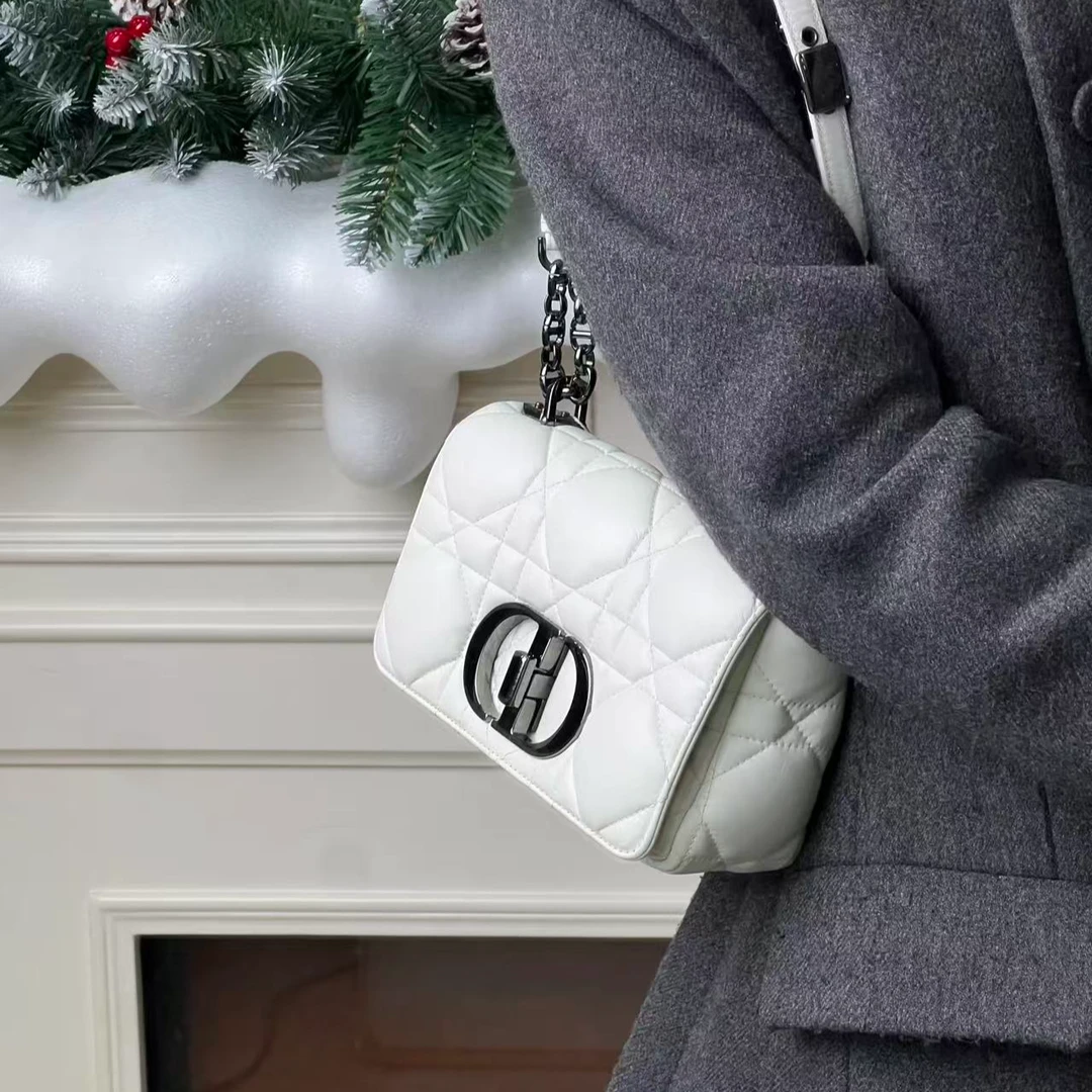 99新 DIOR/迪奥 caro大泡泡小号白银单肩包/甄选