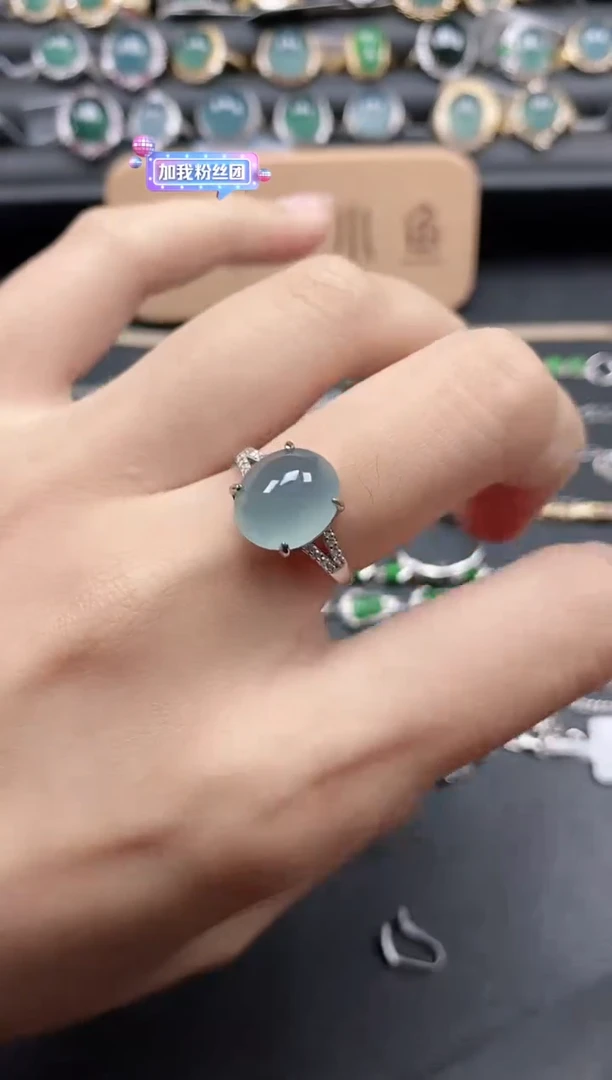 翡翠戒指银S925镶嵌51511