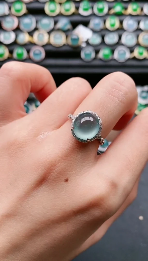 【闪购商品】翡翠戒指银S925镶嵌1111111