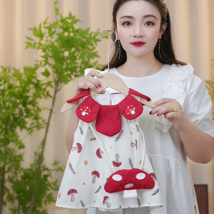 夏季女宝宝小蘑菇带包包屁衣裙