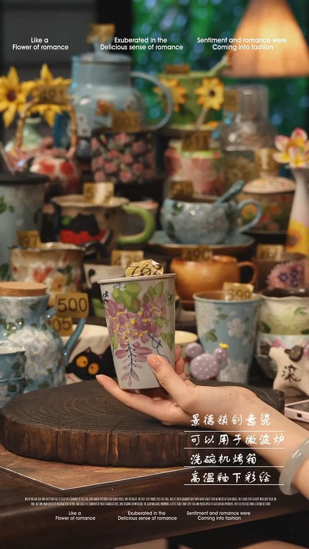 陶瓷景德镇高温釉下彩手工手绘款式