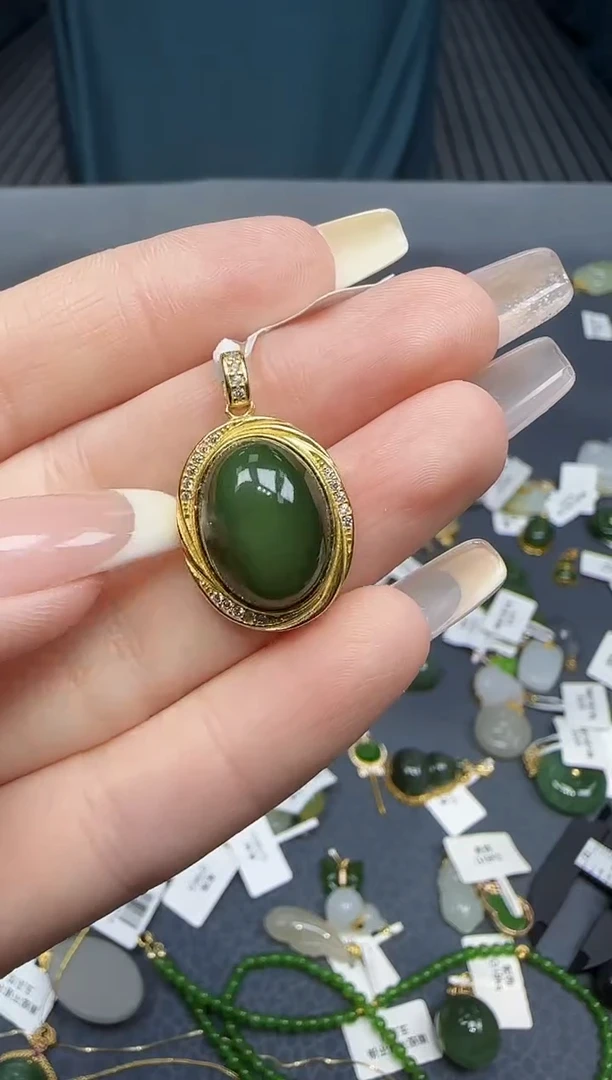 【闪购商品】和田玉挂件银S925镶嵌不含链