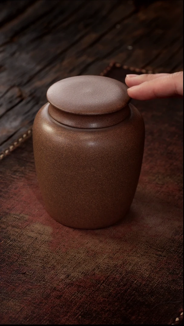 茶杯紫砂非遗茶器-青灰茶罐