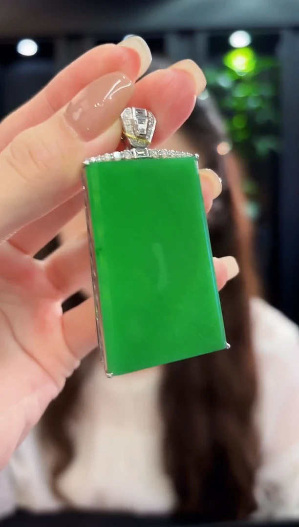 吊坠(不含链)18K金镶嵌翡翠 缅料A货/支持复检/一件