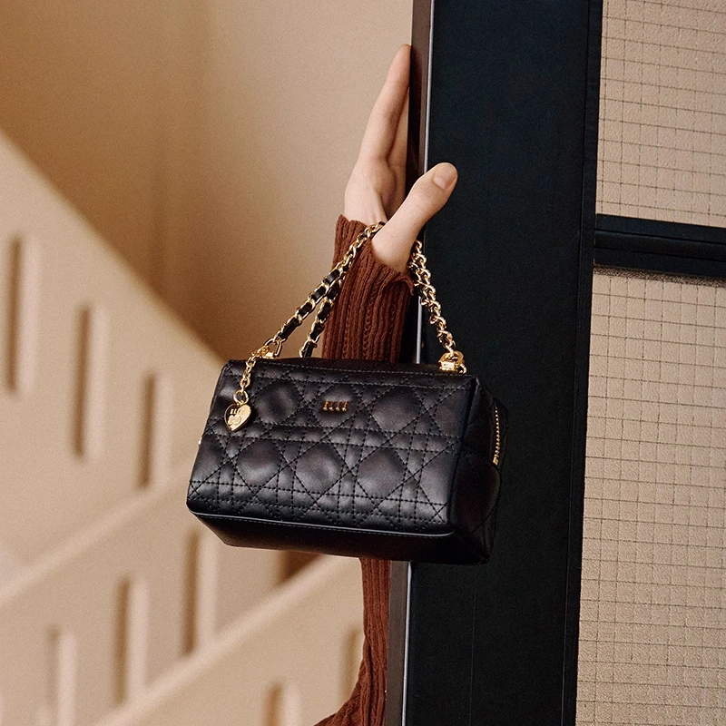 ELLE25新款【80周年庆限定】轻奢软盒子女士单肩手提包25325