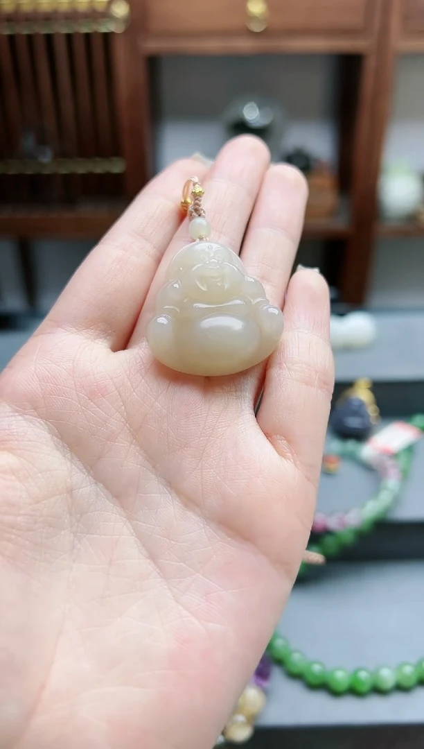【闪购商品】和田玉吊坠未镶嵌和田玉藕粉佛公吊坠*1 XY