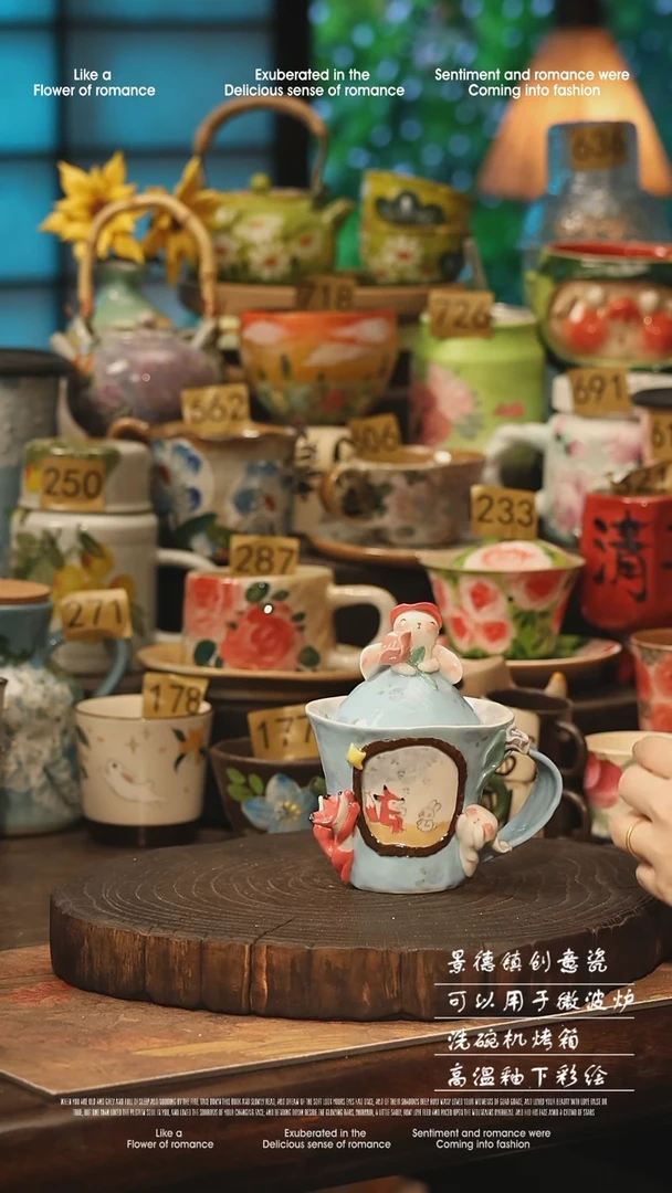 陶瓷景德镇高温釉下彩手工手绘款式