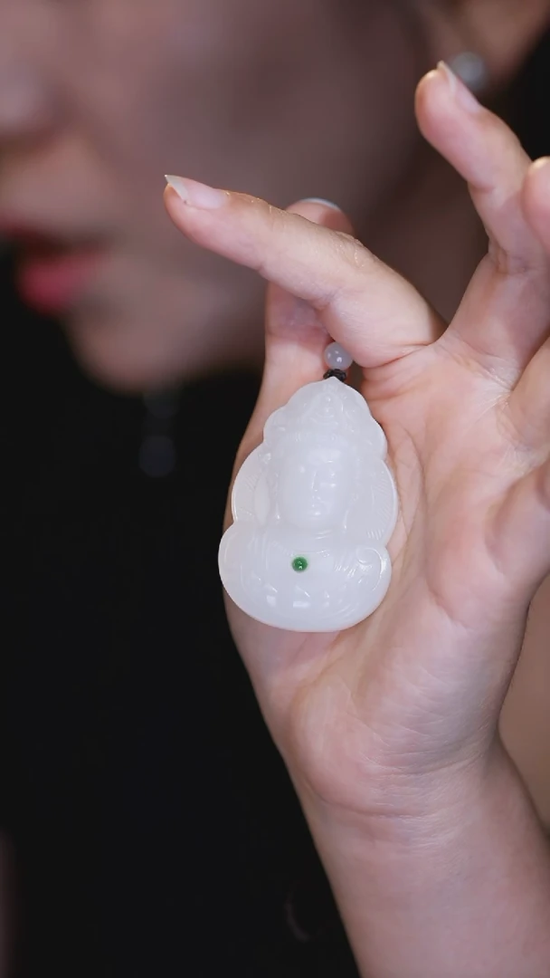 和田玉未镶嵌吊坠(赠链)14-56观音