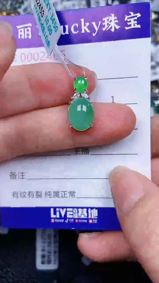 颈饰银S925镶嵌翡翠2466