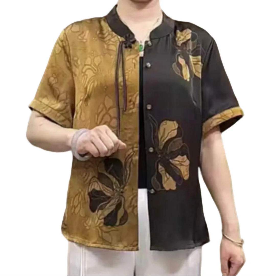 2025新款中老年小衫，夏季时尚百搭宽松妈妈装