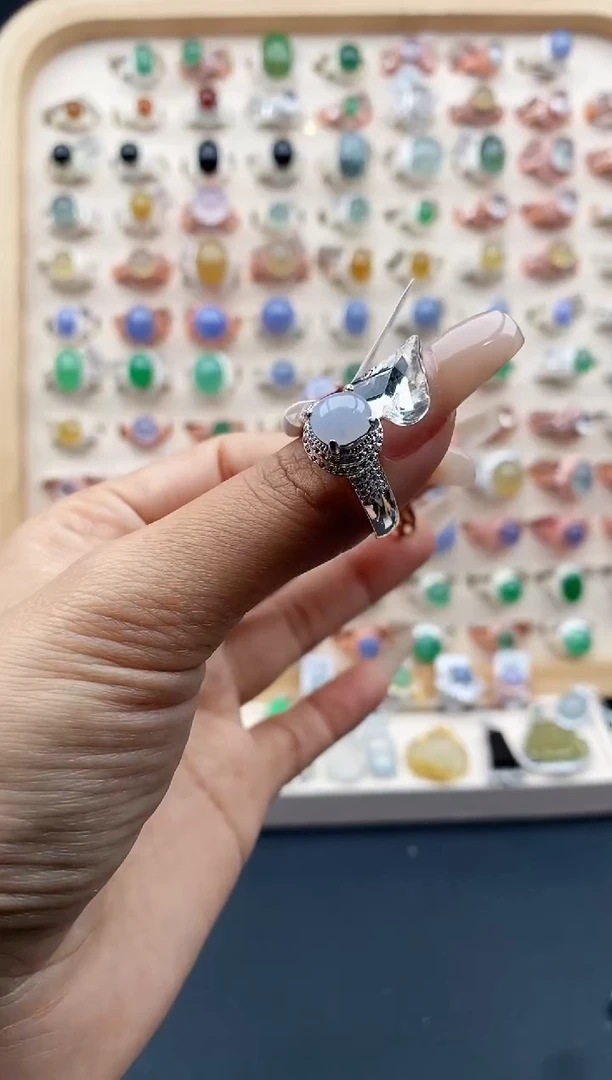 【闪购商品】翡翠戒指未镶嵌天然缅甸翡翠A货 4444+ 4+9