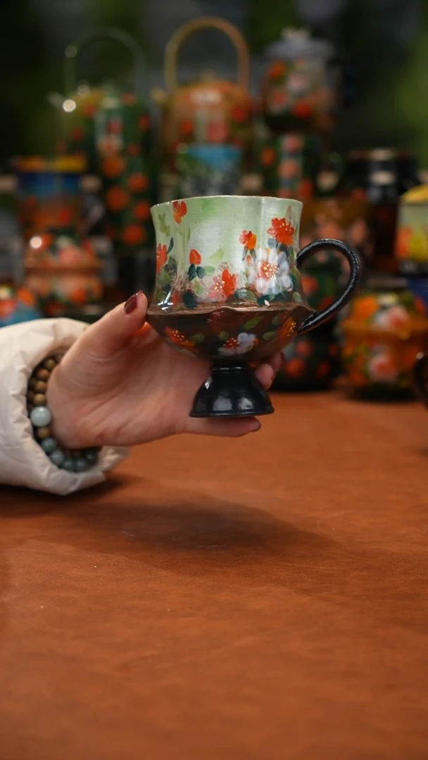 紫砂油画手绘釉下彩