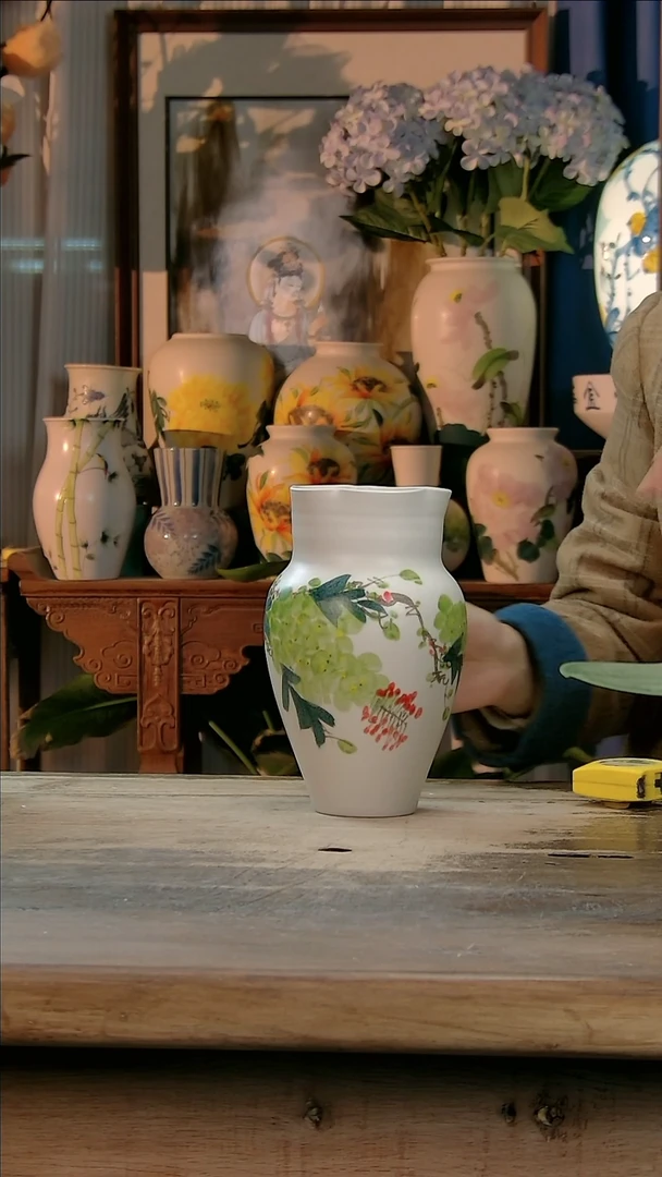 【闪购商品】瓷片景德镇纯手工釉下彩精品花瓶