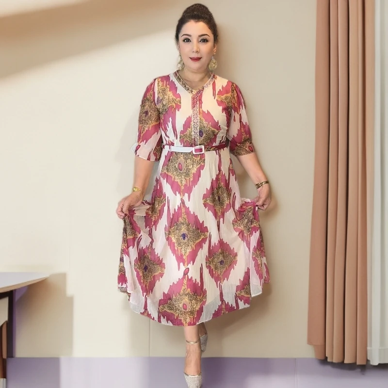 洋气时尚气质女装百搭长款连衣裙2520款