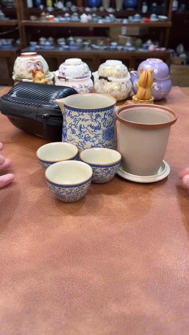 真的很便宜会开片的旅行茶具
