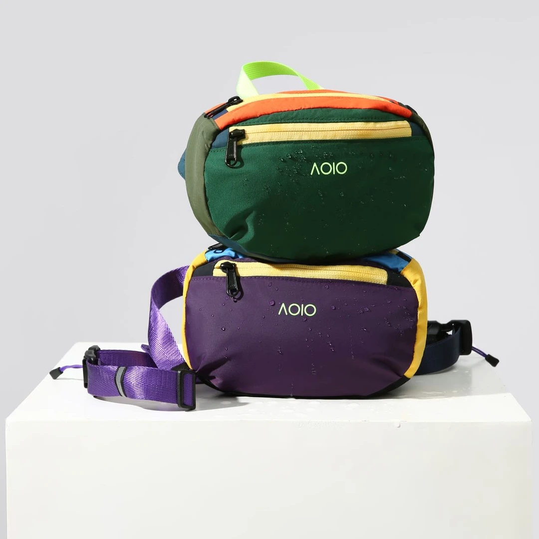 男女户外休闲旅行轻便腰包多巴胺磁吸透气速干斜挎包010-