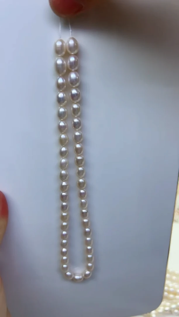 淡水珍珠未镶嵌项链高亮白色胖子 7mm