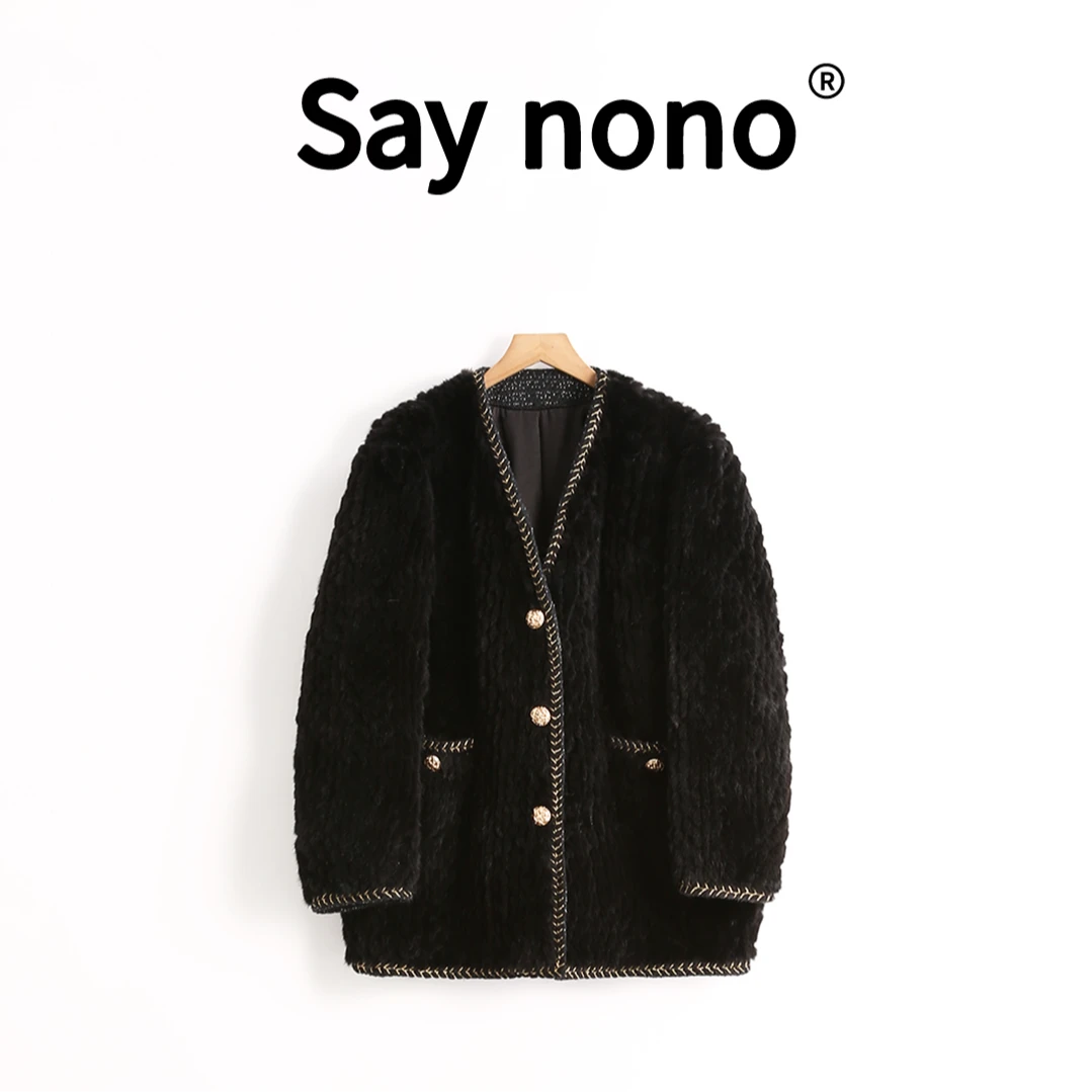 懒猫nono│Saynono 绒化冬日＿丹麦进口水貂毛皮编织外套 /MLT218