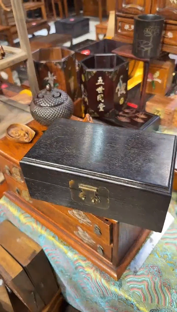 【闪购商品】木木艺22紫檀金星翻盖盒258.88888