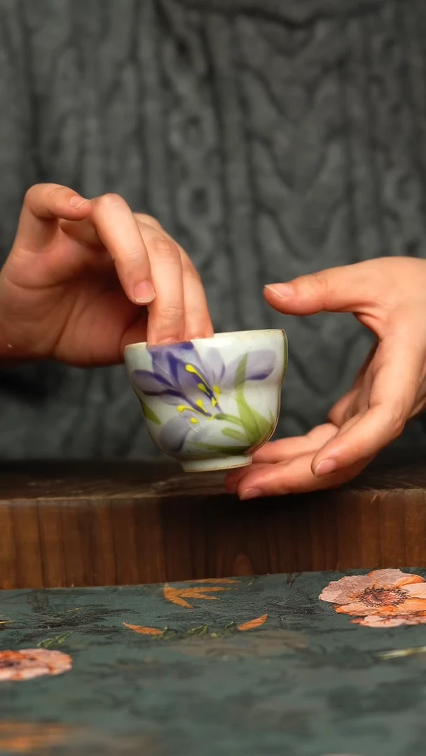 杯釉下彩手工手绘同款陶器