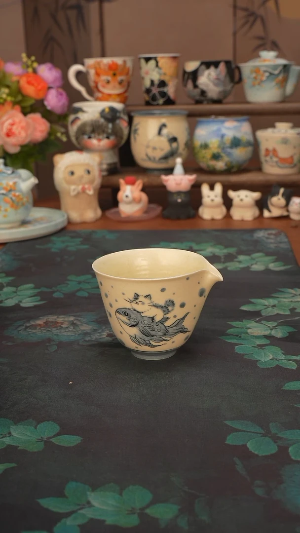 小雾垂露  猫猫骑鱼公道杯