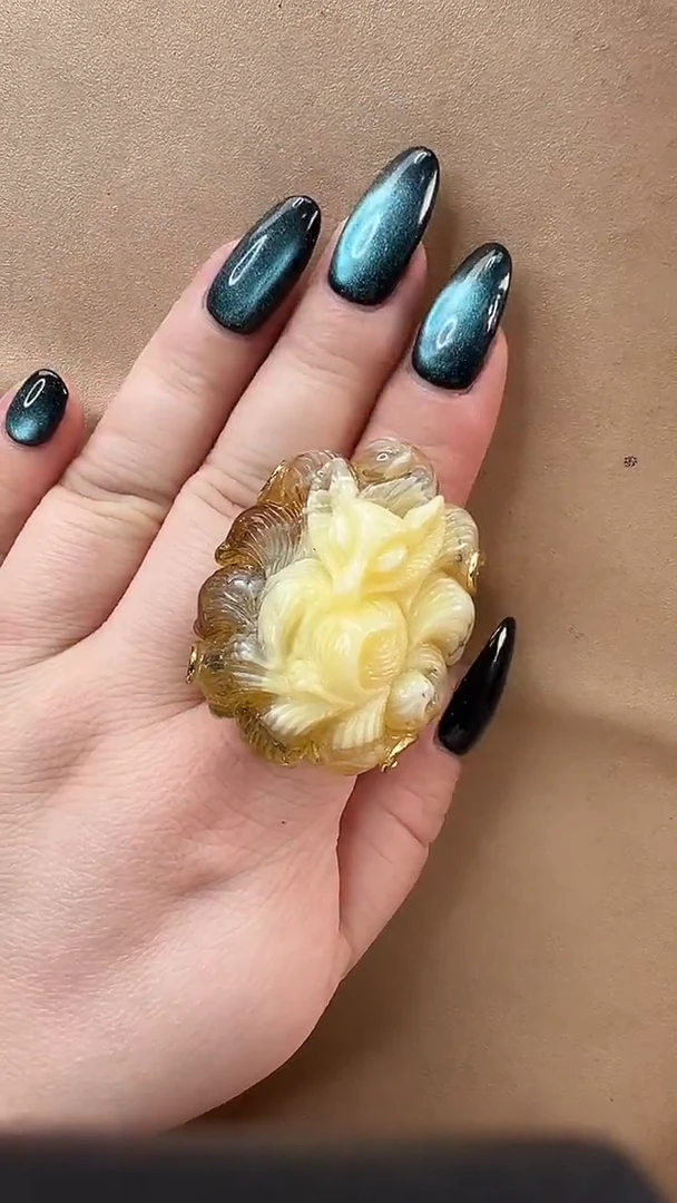 琥珀颈饰未镶嵌戒指