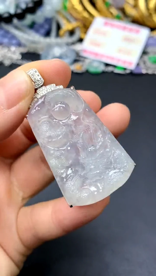 颈饰18K金镶嵌翡翠213-中国好珍宝