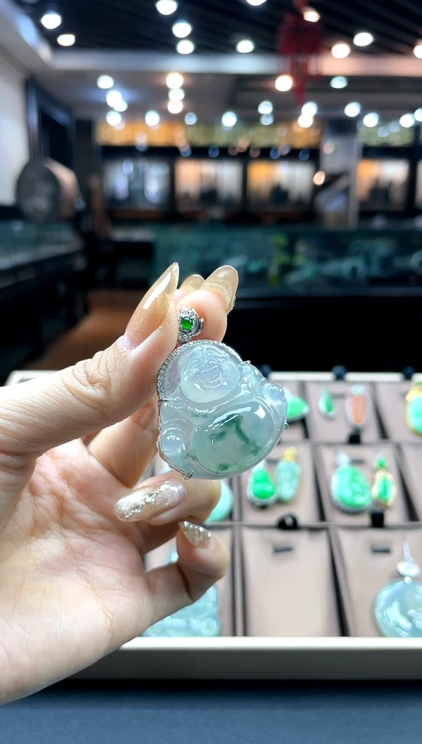 【闪购商品】翡翠颈饰18K金镶嵌佛公