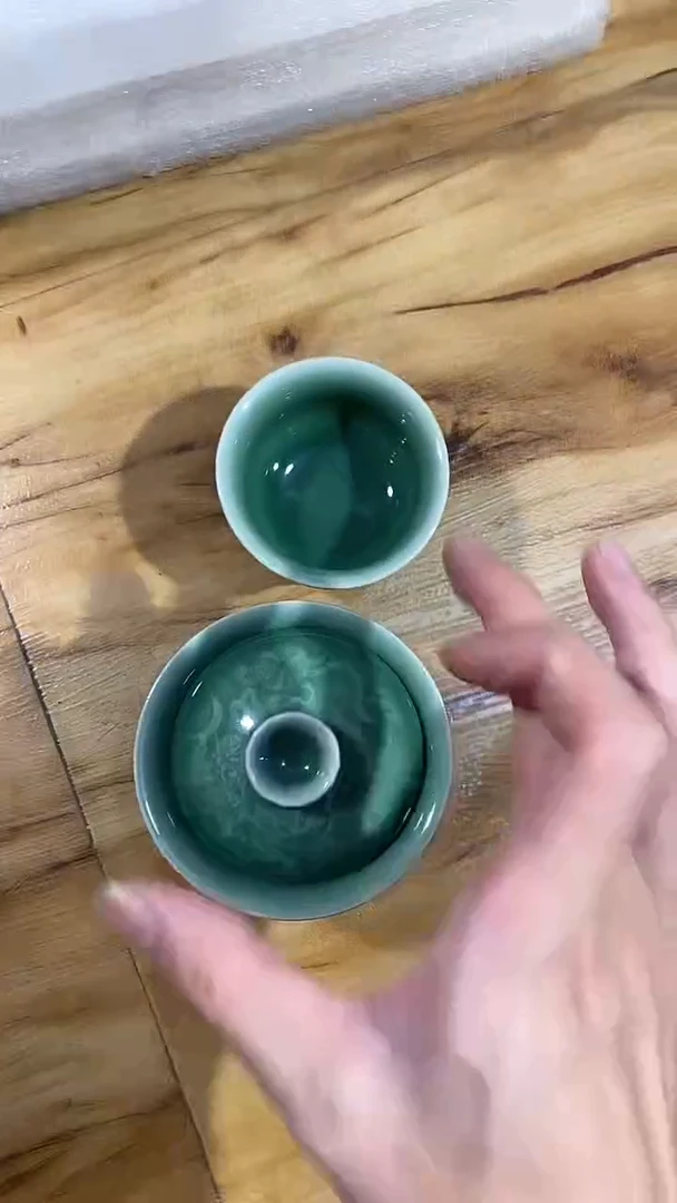 【山隐青瓷】气烧盖碗+主人杯