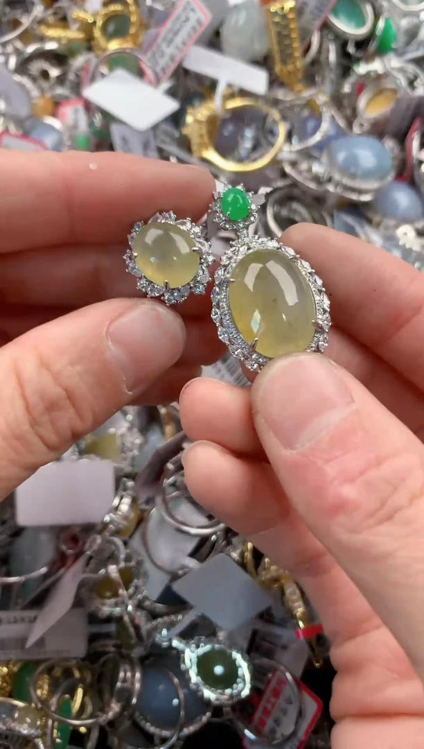 银S925镶嵌戒指翡翠10-----5