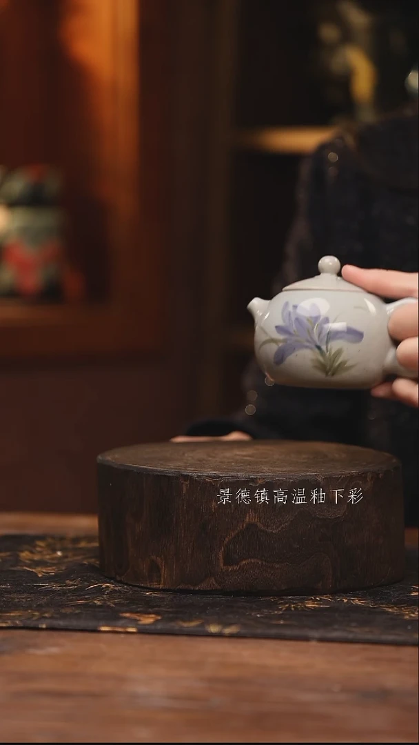 陶瓷景德镇高温釉下手绘陶瓷@L510@