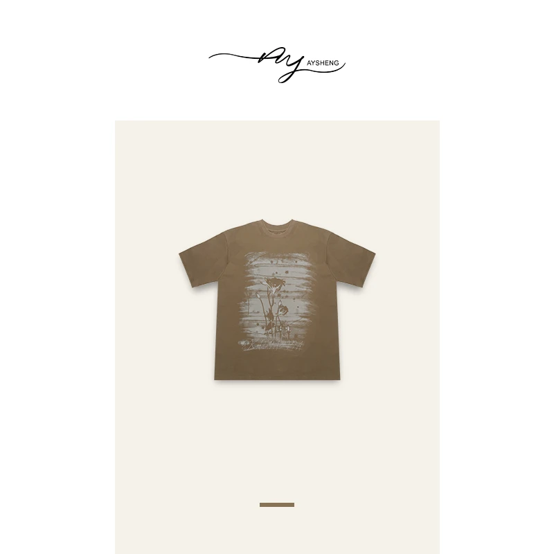 TXB 【不染】棉定制印花大版短袖T恤-6221