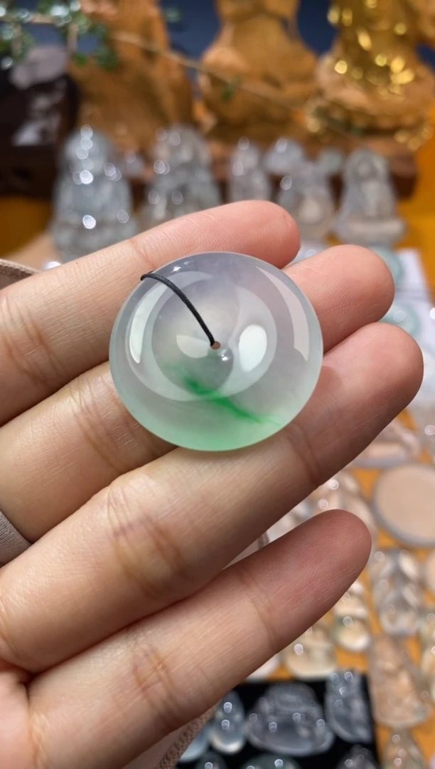 【闪购商品】定制翡翠未镶嵌平安扣27.7*6.2