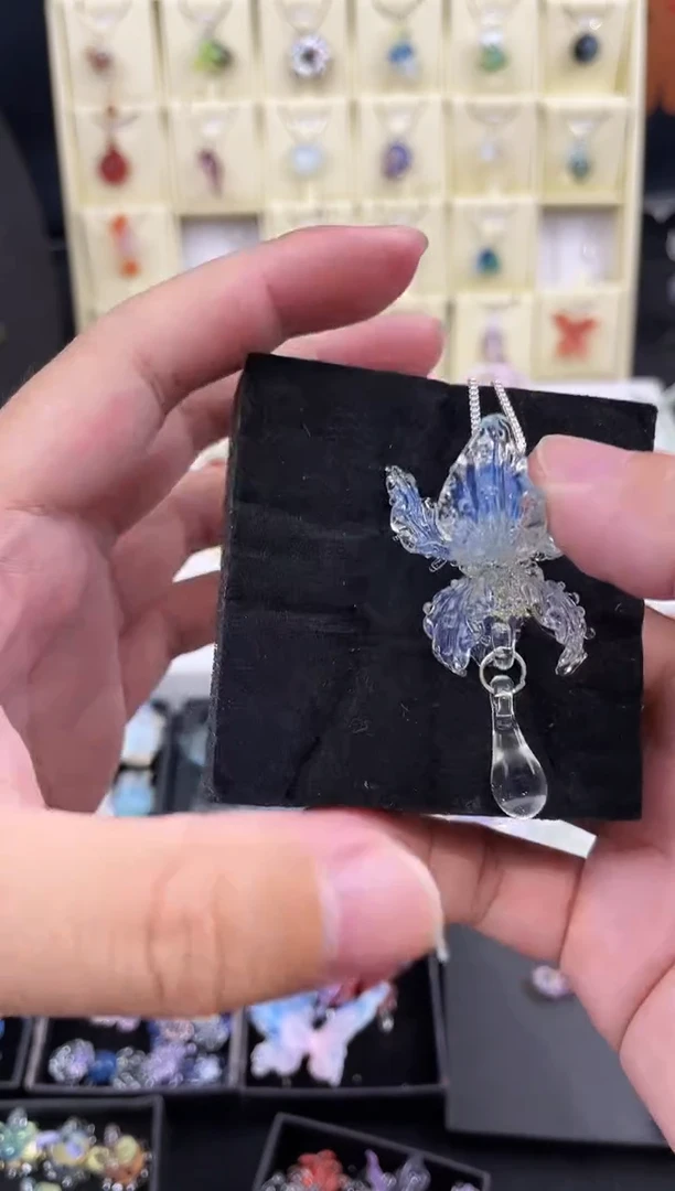 手工艺品琉璃宋****t蓝色燕尾花