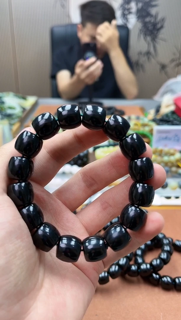 手链未镶嵌和田玉纯天然新疆塔青黑青14