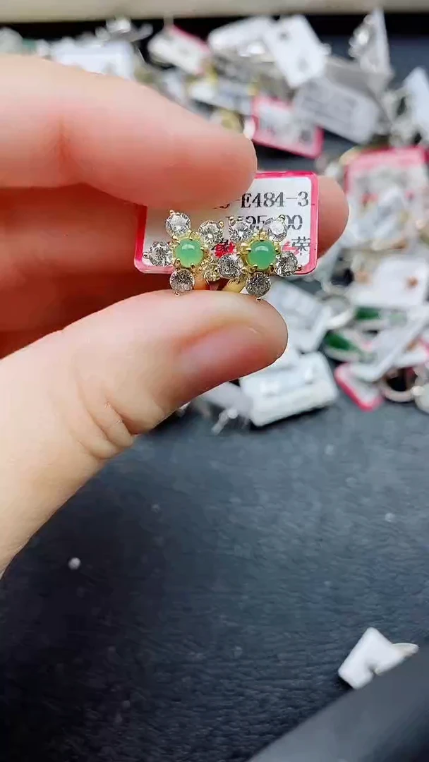 银S925镶嵌戒指翡翠1
