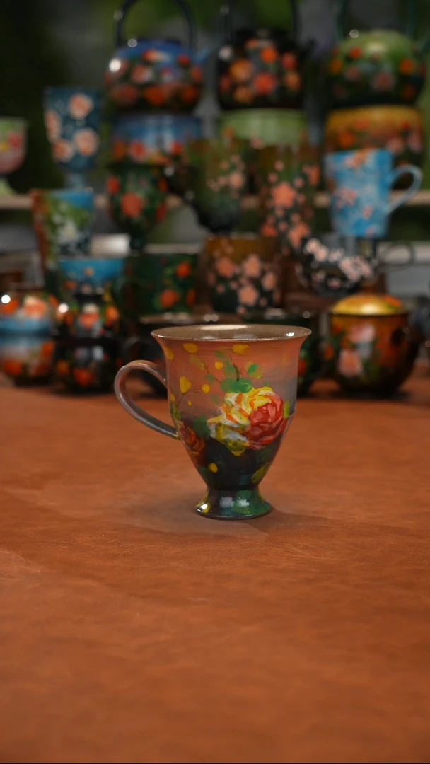 紫砂油画釉下彩手绘