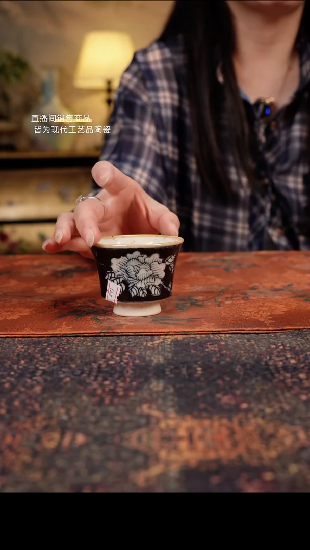 杯景德镇陶瓷杯碗柴烧多人