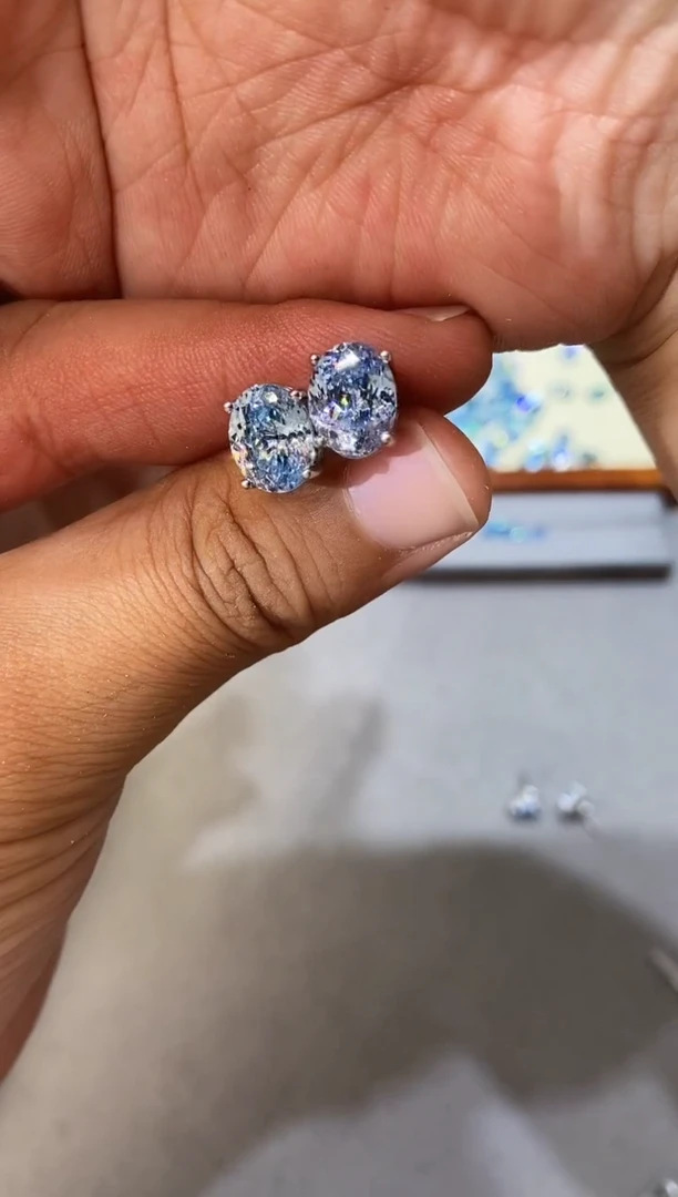 海蓝宝石耳坠银S925镶嵌.........