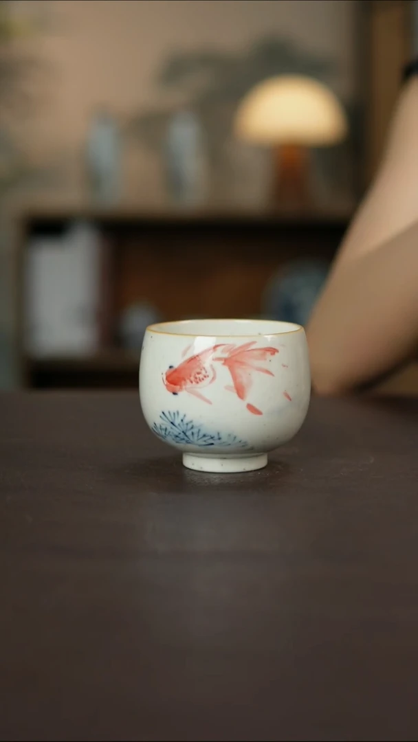 杯景德镇陶瓷杯碗柴烧多人微瑕