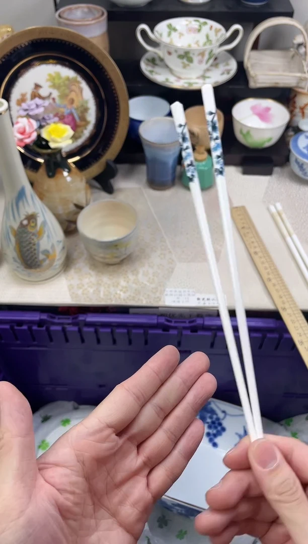 瓷片筷子三双（蓝色）