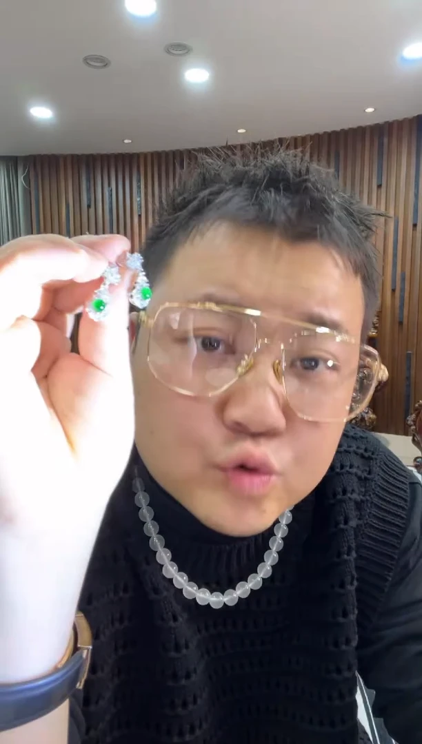 合金翡翠耳饰耳钉