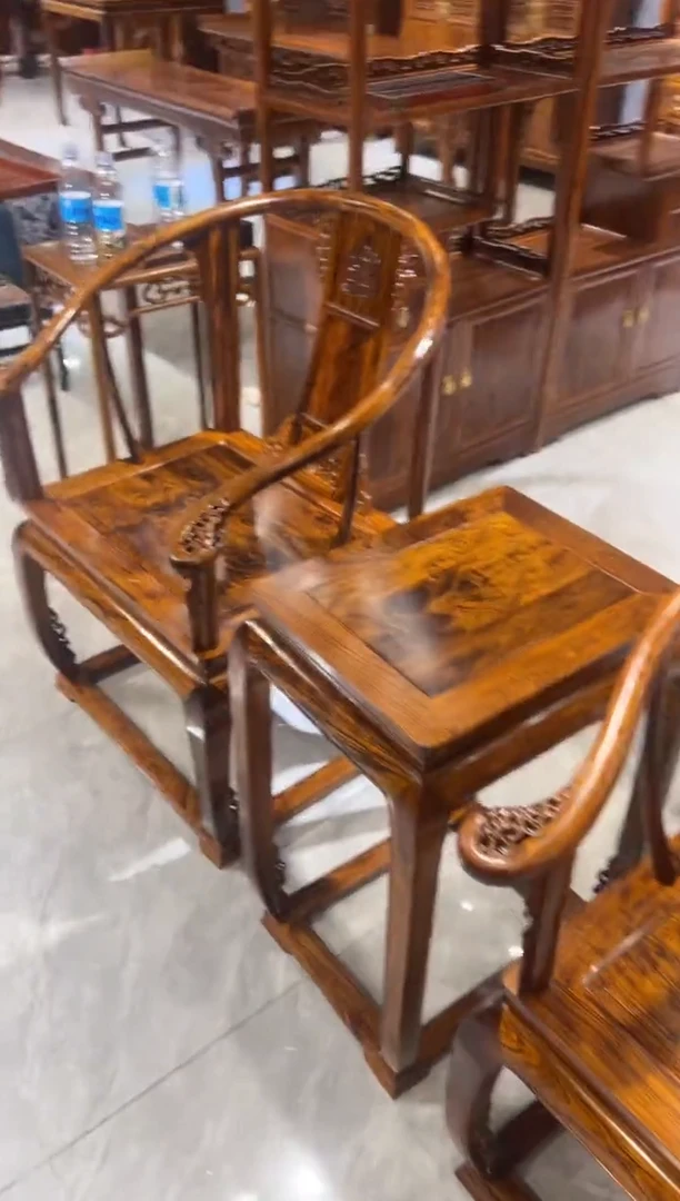 木皇宫椅三件套家具