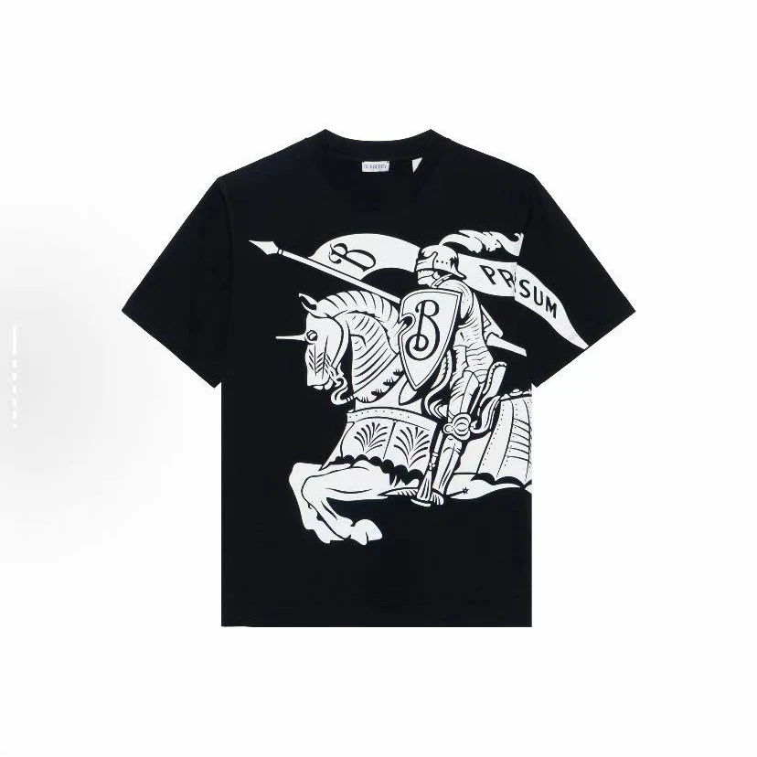 未使用 BURBERRY/博柏利 图案印花宽松套头圆领短袖T恤