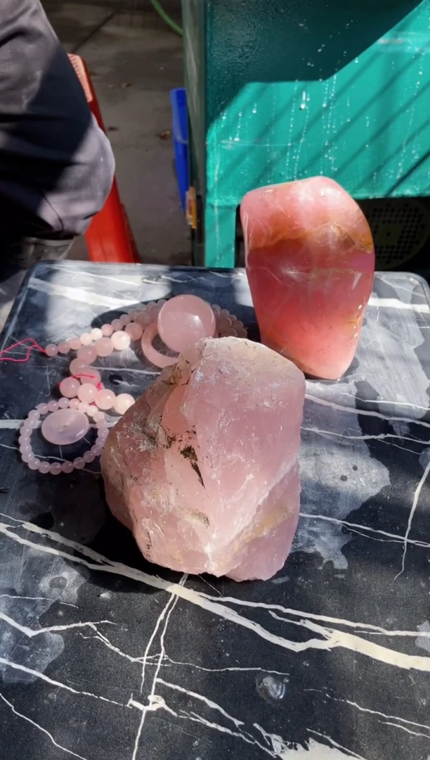 【闪购商品】芙蓉石原石未镶嵌天然粉水晶原石摆件拍2单99发1