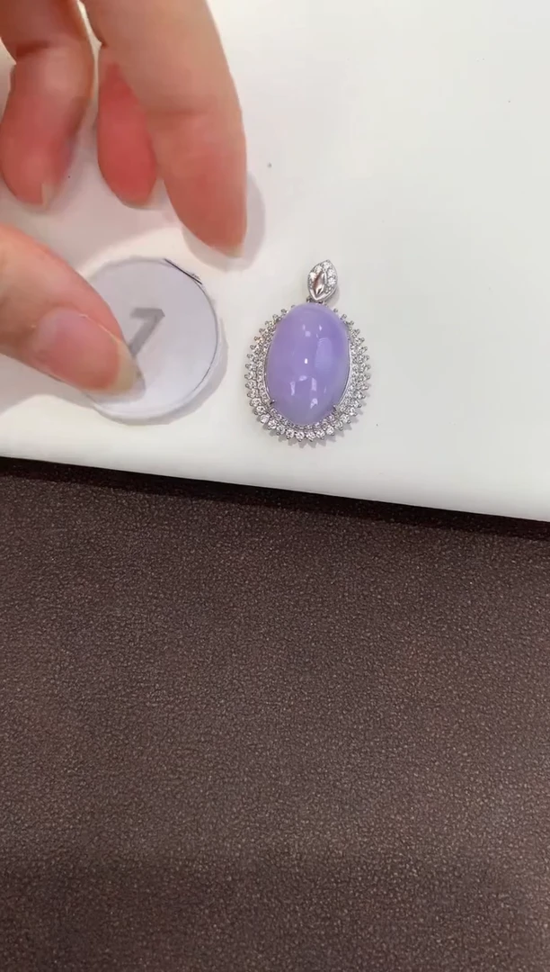 翡翠银S925镶嵌颈饰天然缅甸a货翡翠