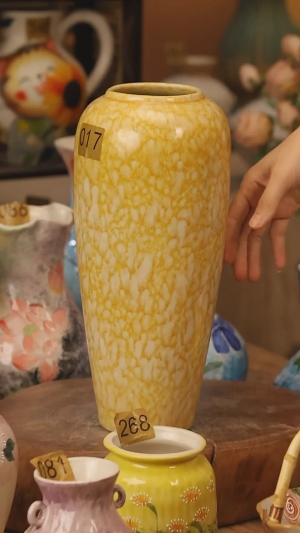 陶瓷017景德镇设计师手作花器摆件侘寂风