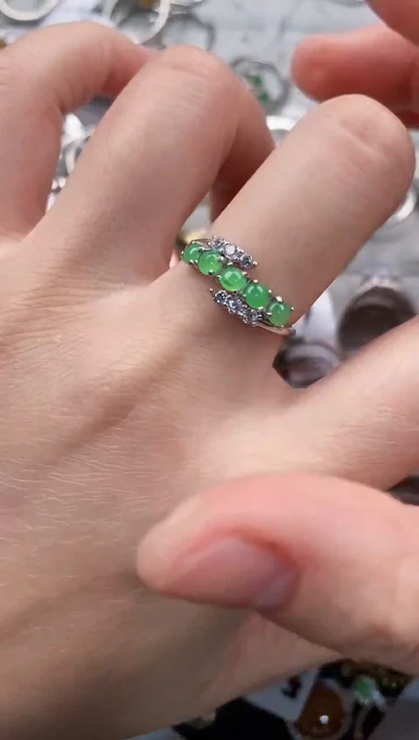 银S925镶嵌戒指翡翠111                3