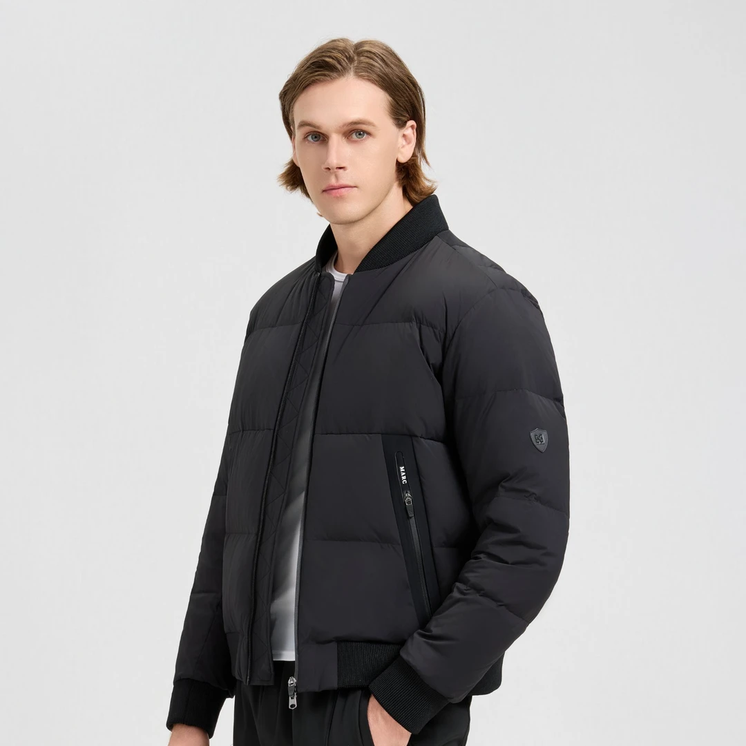 冬季鹅绒羽绒服短款运动保暖冬季防风男士机车风简约棒球领