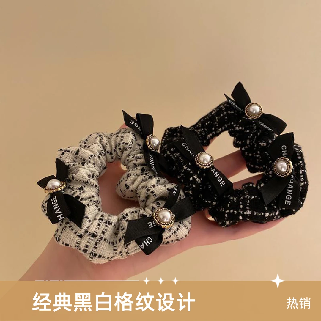 韩国高级感小香风蝴蝶结头绳百搭皮筋不伤发绳高颜值发圈女头饰品